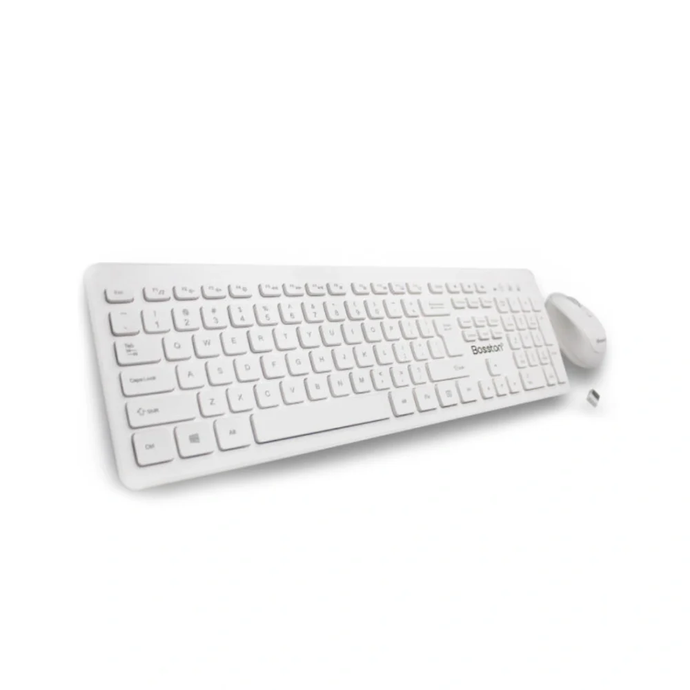 Bosston WS500 White Wireless Keyboard & Mouse Combo