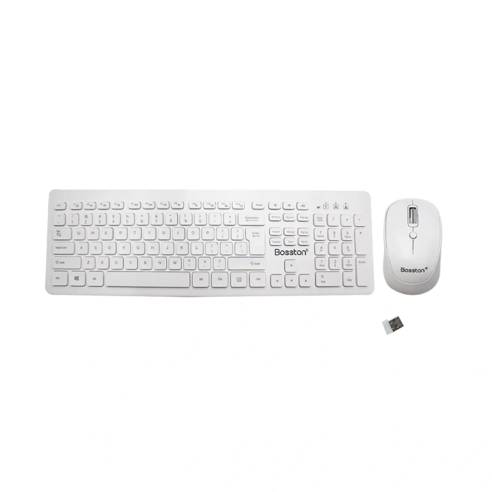 Bosston WS500 White Wireless Keyboard & Mouse Combo - Image 2