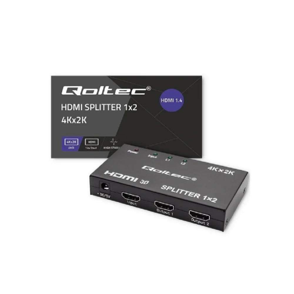 Qoltec Active HDMI Splitter 2 x HDMI 4K x 2K | 3.4Gb/s