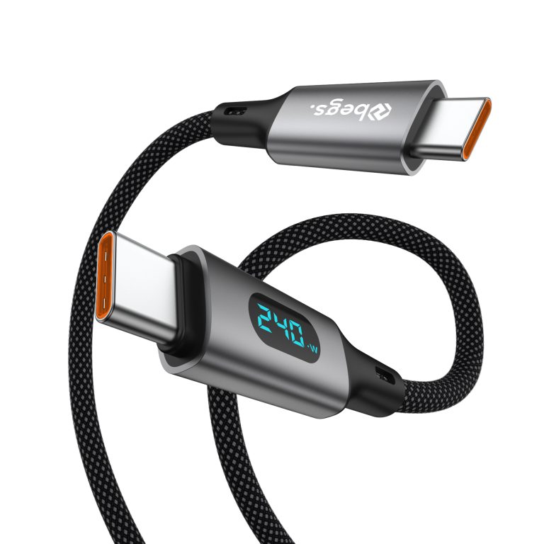 Begs USB C – USB C, Silicone Braided Cable with Display New