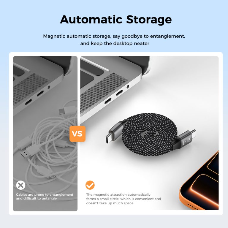 Begs, USB C – USB C, Magnetic Flat Cable New thumbnail 3