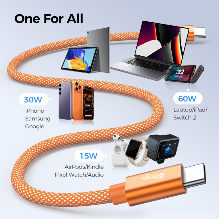 Begs USB C – USB C, Silicone Braided Cable New thumbnail 4
