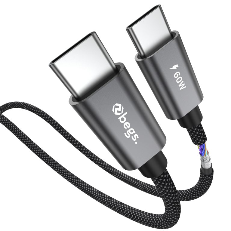 Begs USB C – USB C, Silicone Braided Cable New